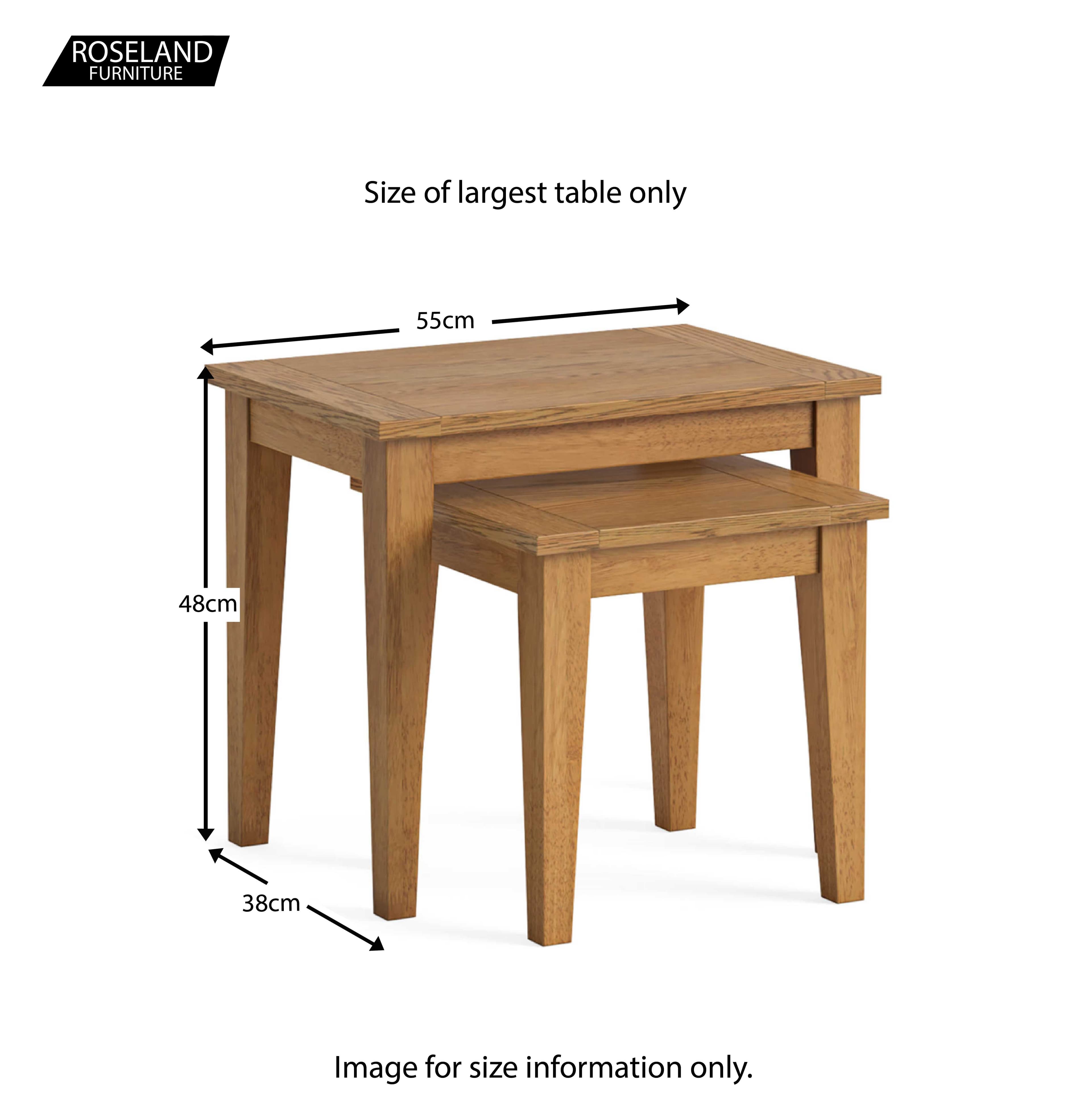 Fran Oak Nest of Tables Set