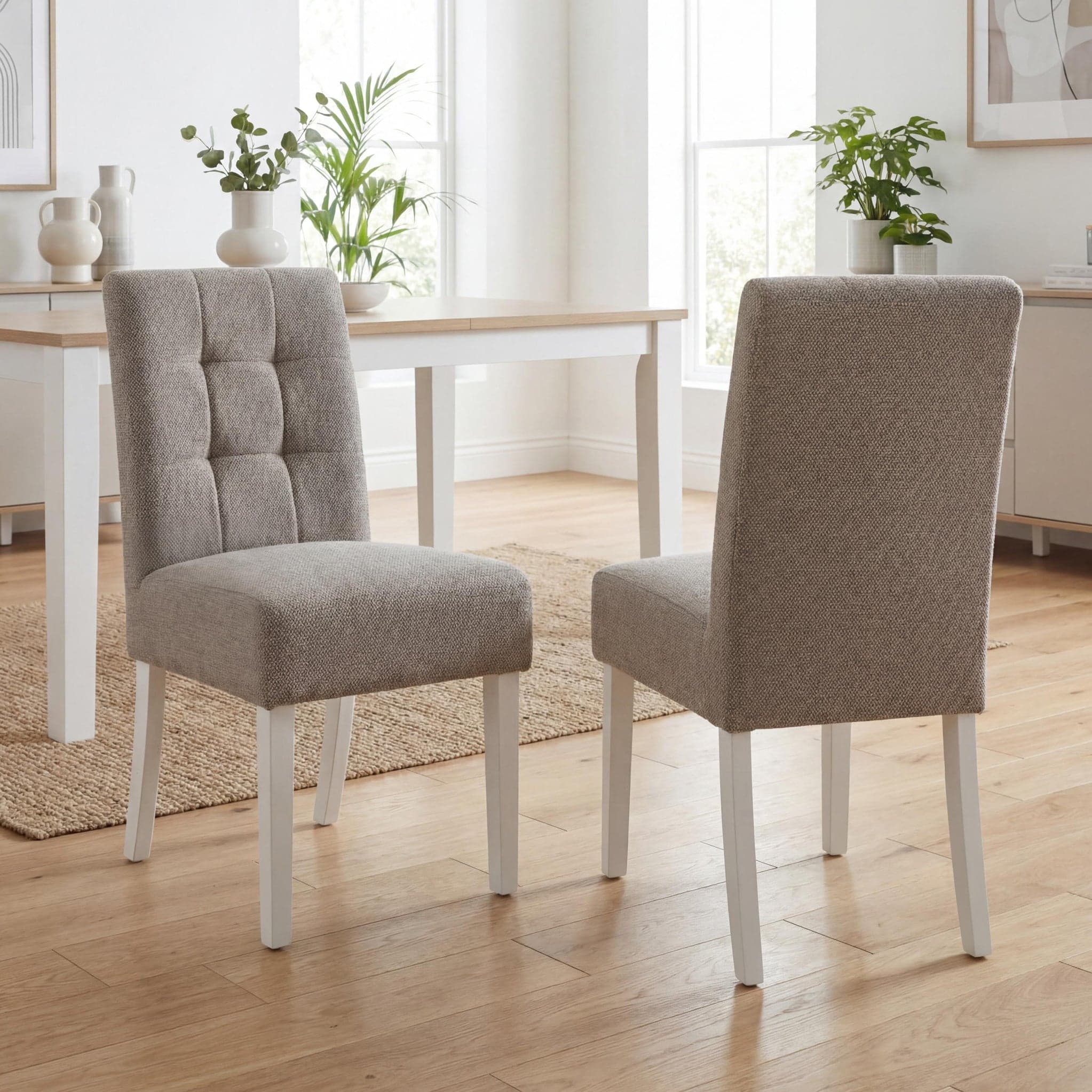Pryder Weave Dining Chair with White Legs